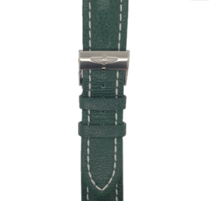 Breitling Green White Stitched Strap Front