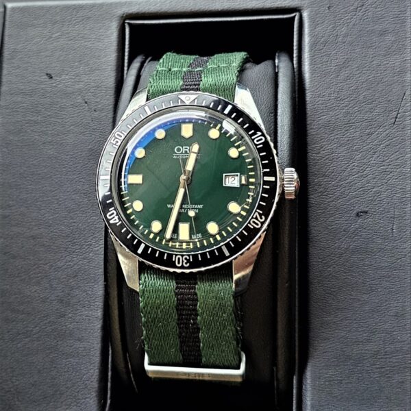 ORIS Men's Divers Sixty-Five Green Nato Strap 01 733 7720 4057-07 5 21 25FC (SOLD)