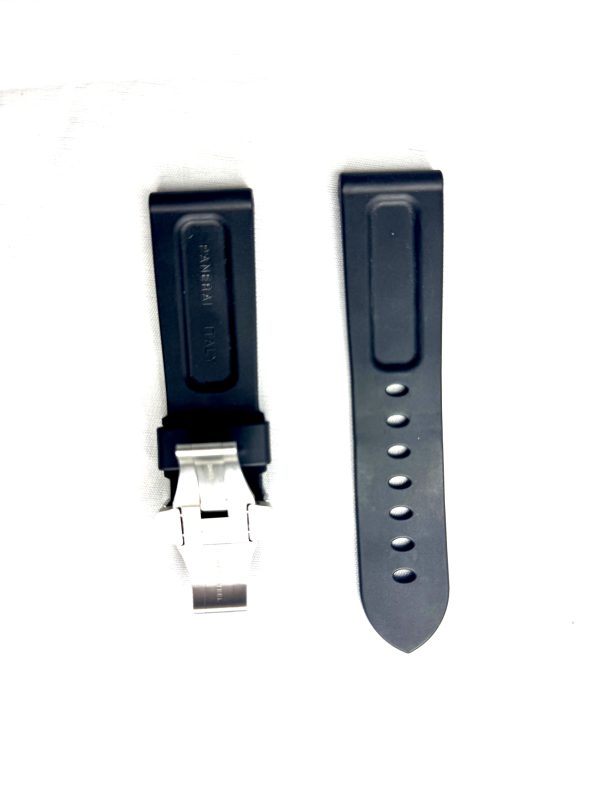 Panerai Black Rubber Watch Strap with Deployant Clasp - Image 2