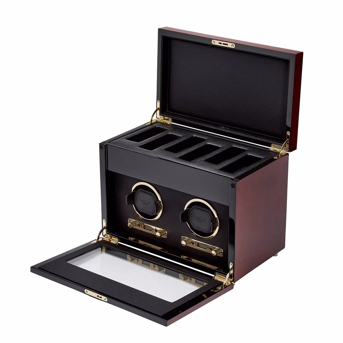 WOLF Savoy Double Watch Winder With Storage (454610) - Image 3