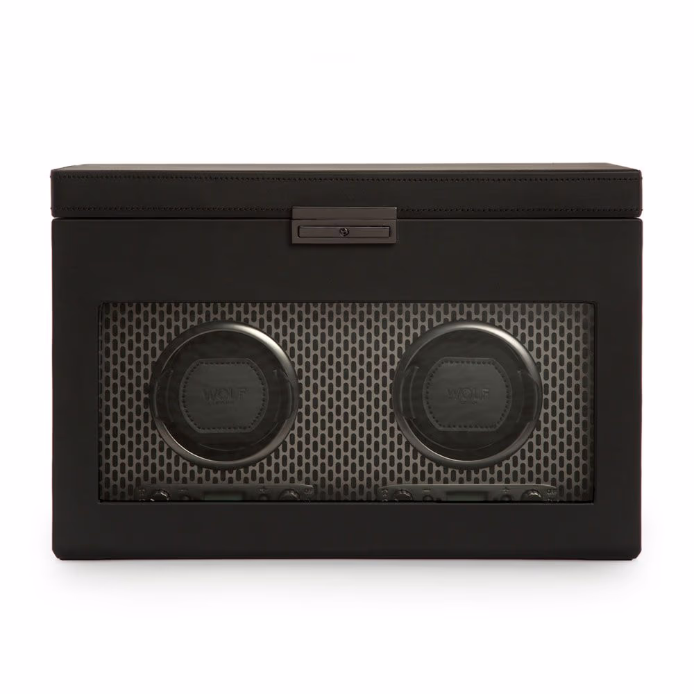 WOLF Axis Double Watch Winder With Storage (469303)