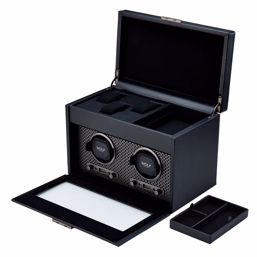 WOLF Axis Double Watch Winder With Storage (469303) - Image 4