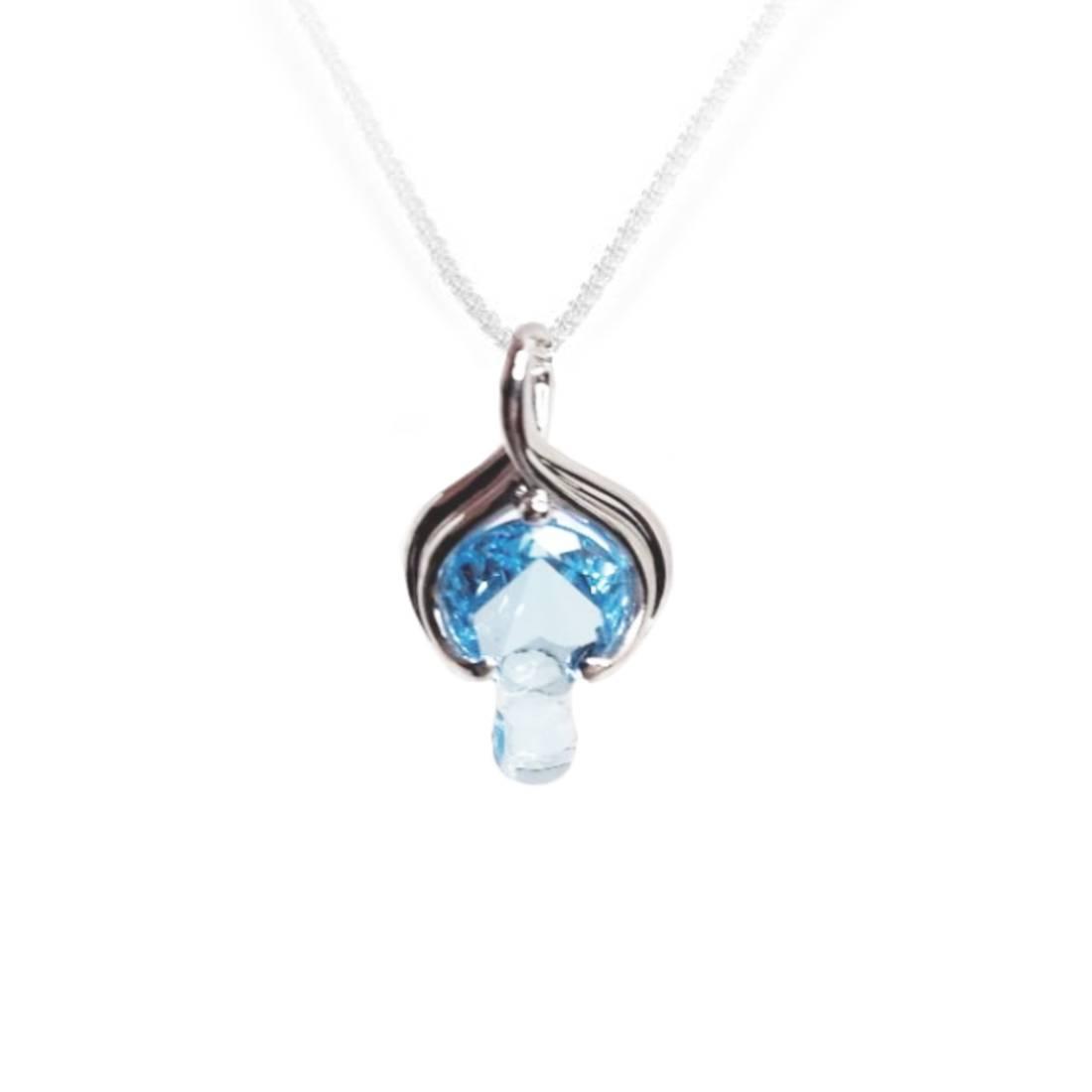Galatea Tears of Joy 14KT White Gold Blue Topaz Swiss Blue Pendant