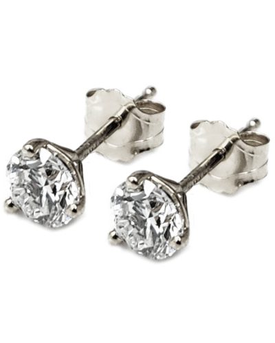 14KT White Gold Gold 1.5CT TW Diamond Solitaire Stud Earrings