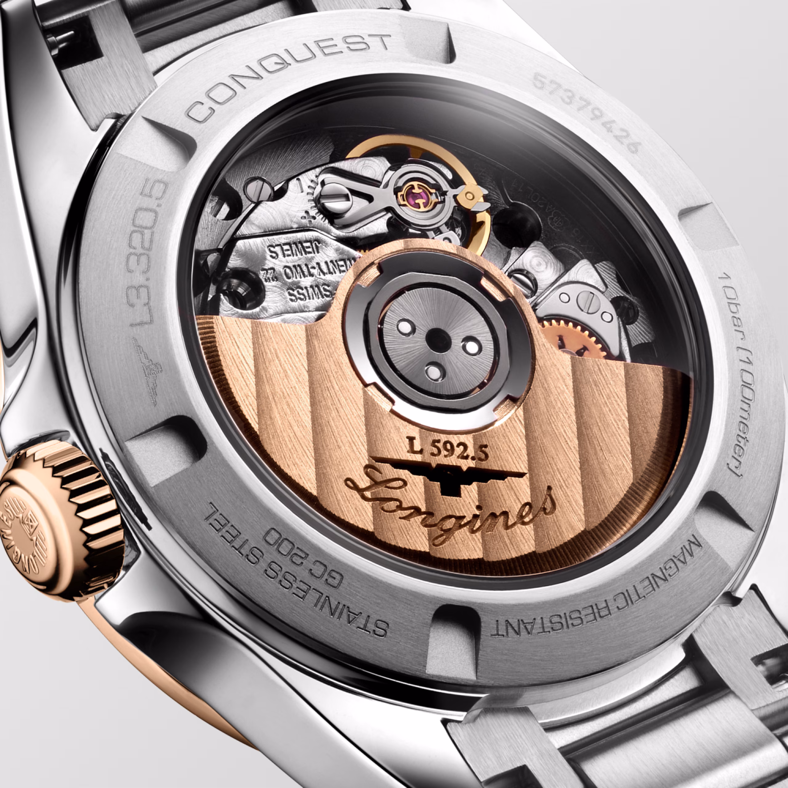 Longines Conquest Automatic 18K Rose Gold Cap 30mm (L3.320.5.72.6) - Image 3
